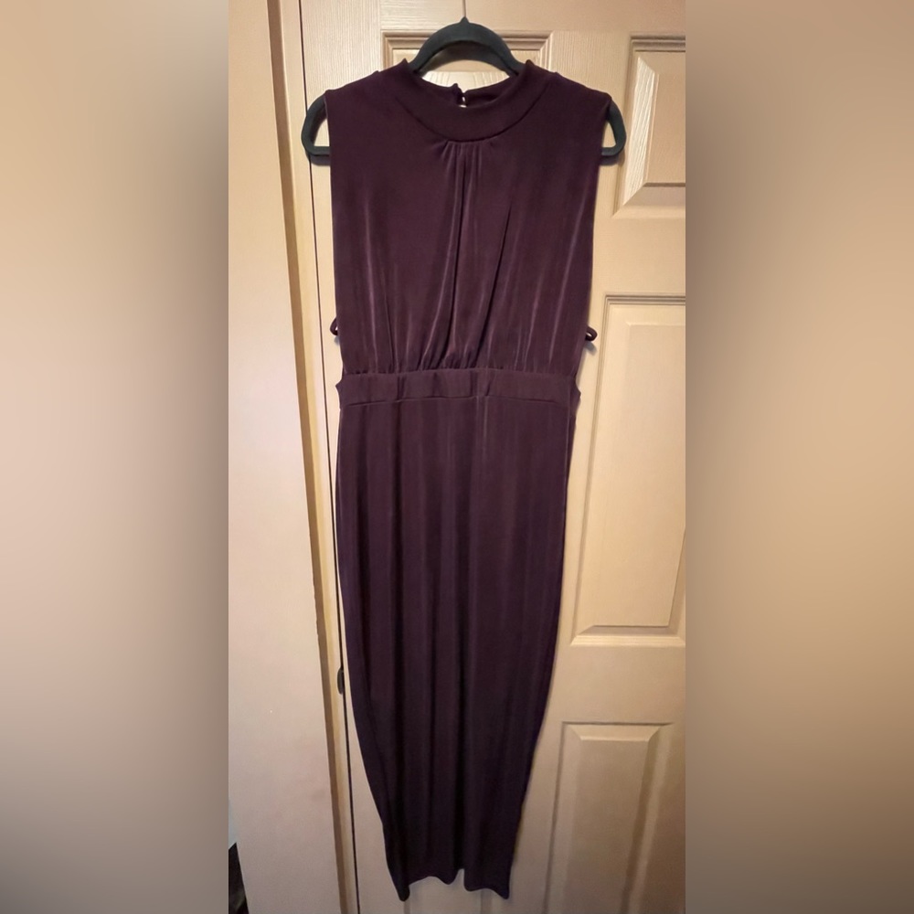 Missguided Purple Side Strap High Neck Dress